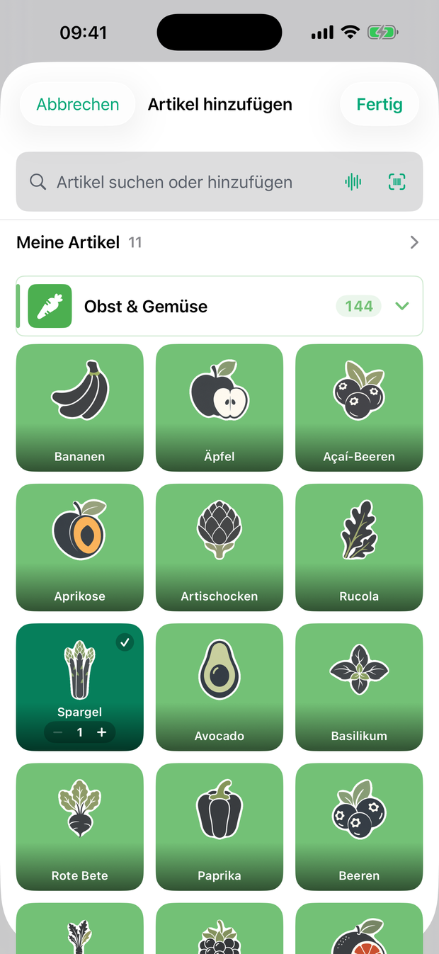 Plenty quick-add catalog